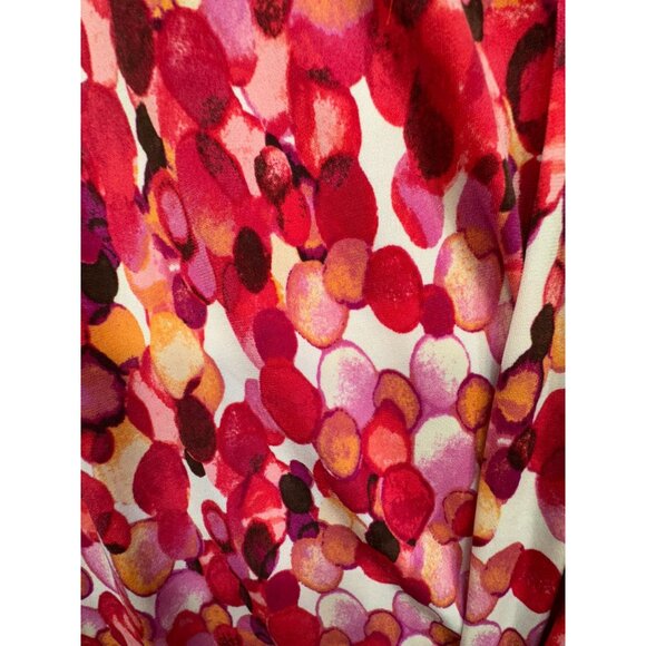 Glamour Womens A-Line Dress Size 6 Red PInk Spotted Design Bottom Ruffle - Picture 4 of 14